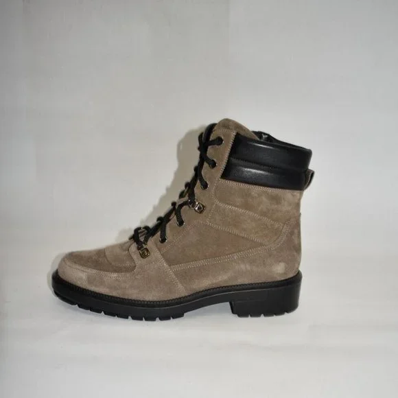 New! Aquatalia Lene Leather Lace-Up Hiking Boots Tan Brown Size 8.5 DD355